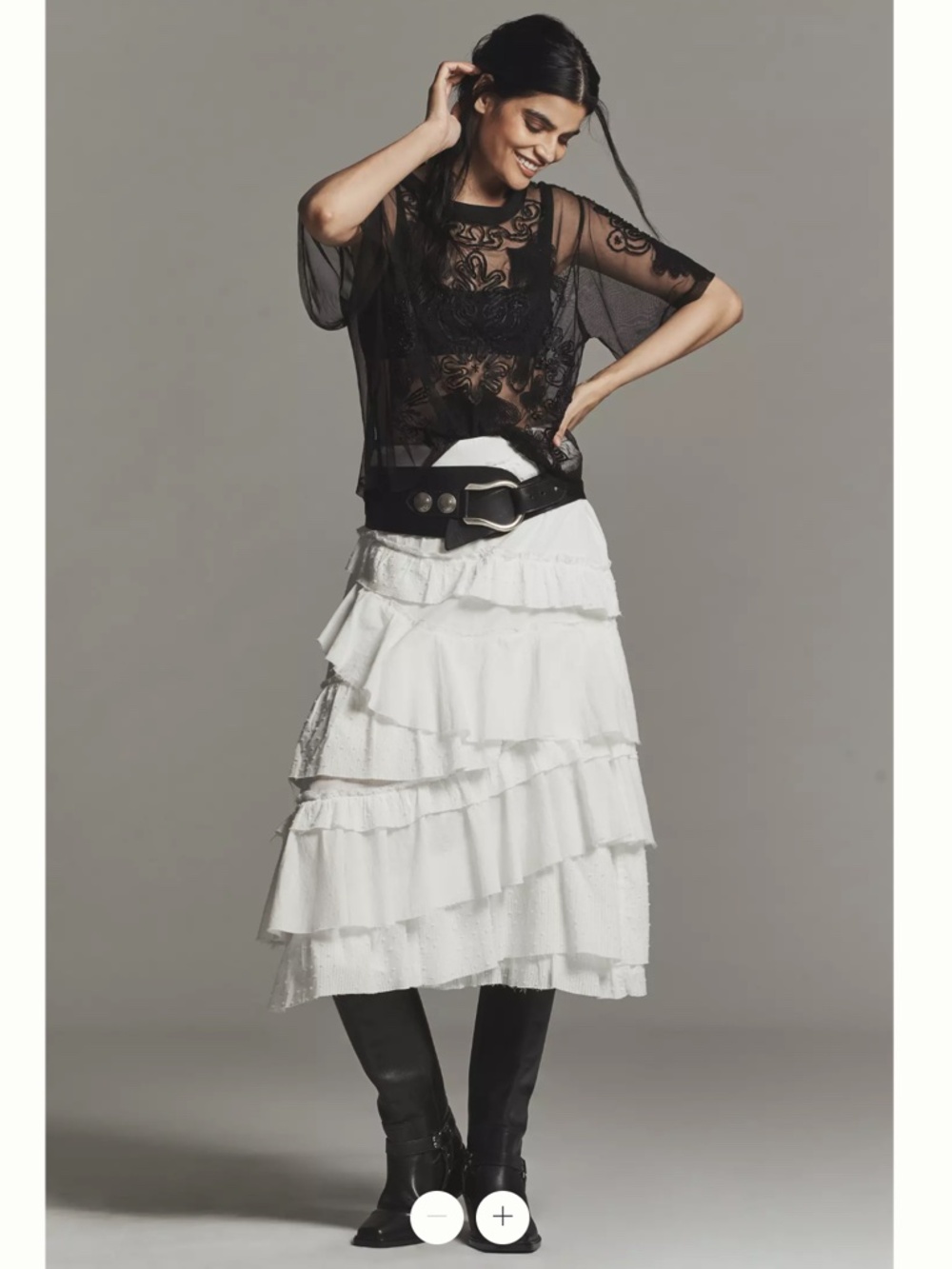 By Anthropologie Sheer Mesh Top - Picture 3 of 7